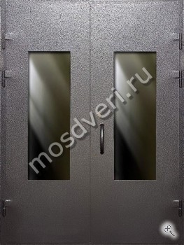 Двустворчатая подъездная дверь со стеклом - купить от производителя Мосдвери Двустворчатая подъездная дверь со стеклом