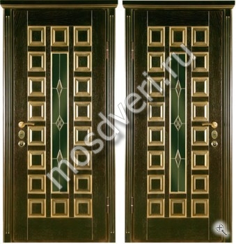 Элитная металлическая дверь с отделкой филенчатым МДФ с витражами - купить от производителя Мосдвери Элитная металлическая дверь с отделкой филенчатым МДФ с витражами